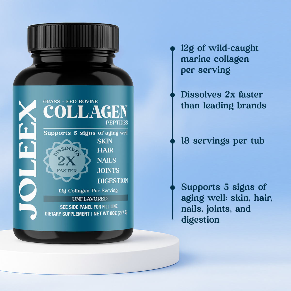 Joleex ® 8oz Sustainable Marine Collagen Peptides